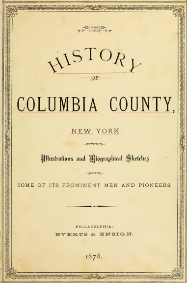 History of Columbia County New York
