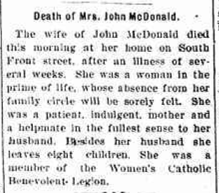 Julia McDonald - Death Notice