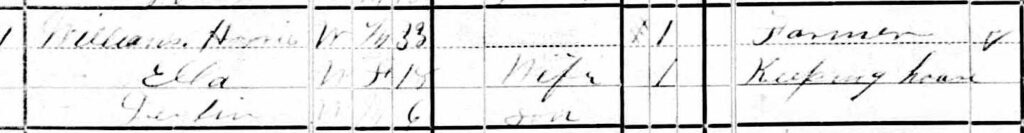 Harris Williams' Minnesota census record